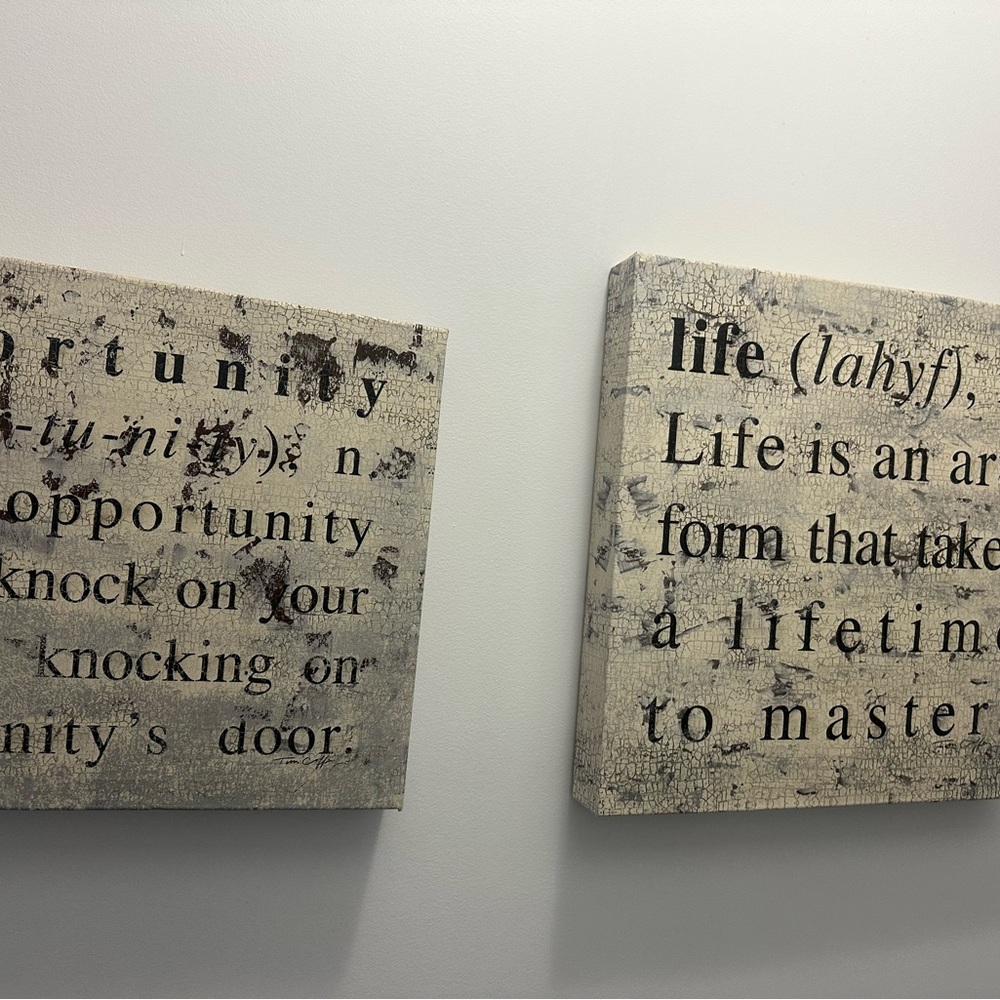 Inspirational Canvas Wall Art Set - Black and Gray